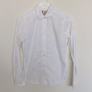 KJP white scalloped button-up